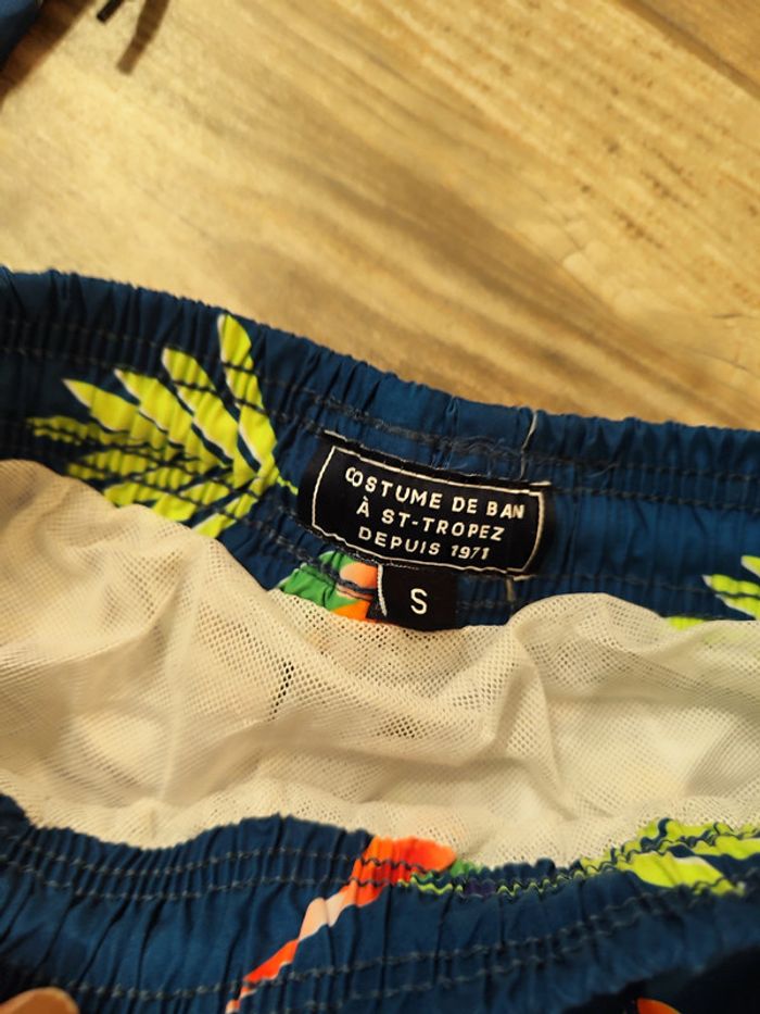 Maillot de bain bleu avec oiseau et feuillage Vilebrequin Taille S - photo numéro 3