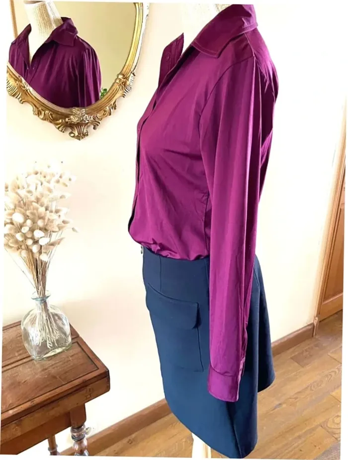 Sublime Chemise à col et boutonnage Autre Ton en Bordeaux taille 42 - photo numéro 4