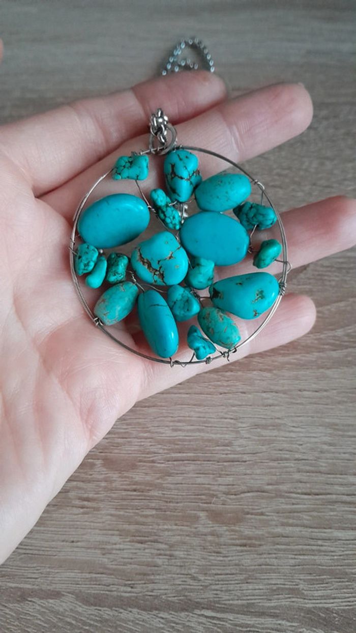 Sublime collier pendentif pierres - photo numéro 2