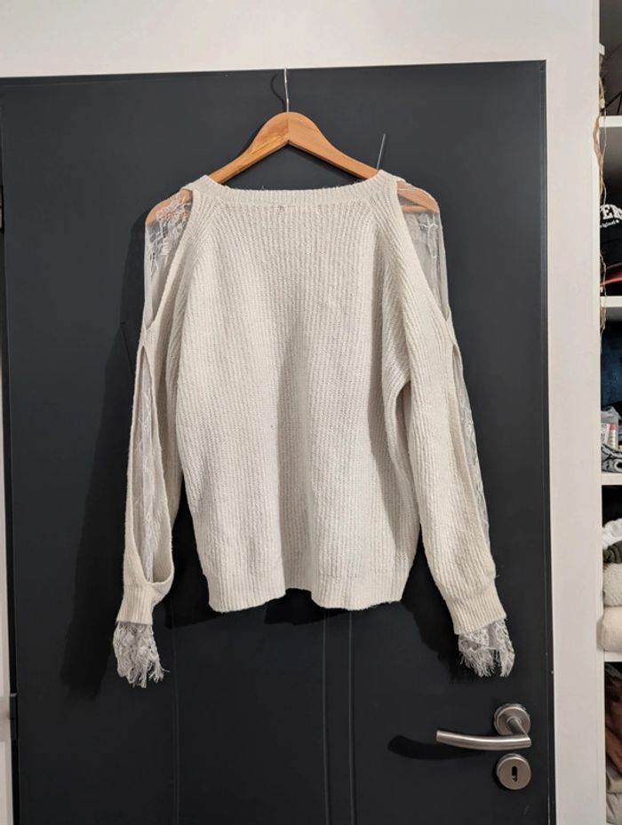 Pull blanc Peace n' love - photo numéro 4