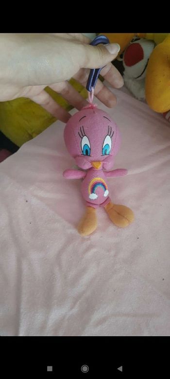Peluche porte cle titi rose