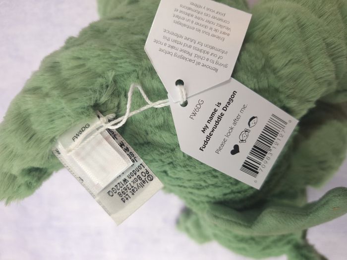 Peluche jellycat fuddlewiddle dragon vert et rare - photo numéro 6