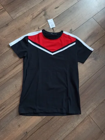 Tee shirt noir uni homme manches courtes L