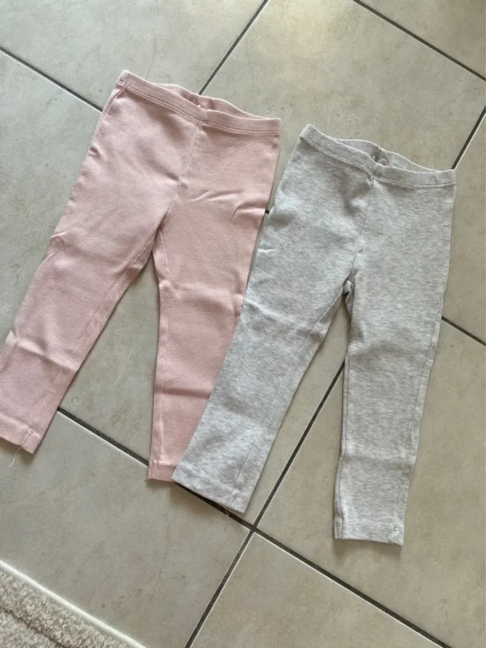 Lot de 2 legging côtelé rose gris Lupilu - photo numéro 2