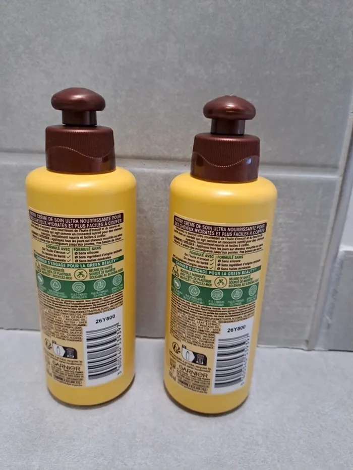 Lot 2x 200ml - Crème de Soin Nutrition Intense Garnier Ultra Doux - Cheveux Bouclés à Frisés - photo numéro 3