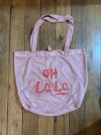Tote bag rose Oh la la en mesh