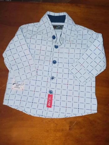 Chemise ML bleu 3 mois chicaprie