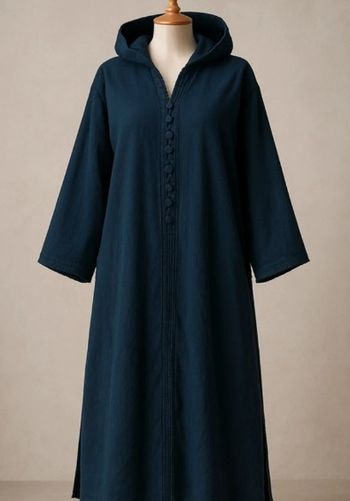 Jolie djellaba traditionnelle bleue marine