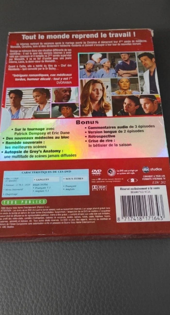 Coffret DVD grey's anatomy saison 4 - photo numéro 3