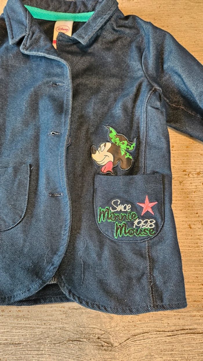 Blazer, veste en jean s bleu foncé, fille, Disney, 4 ans, neuf - photo numéro 4
