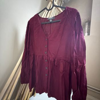 Blouse évasée bordeaux
