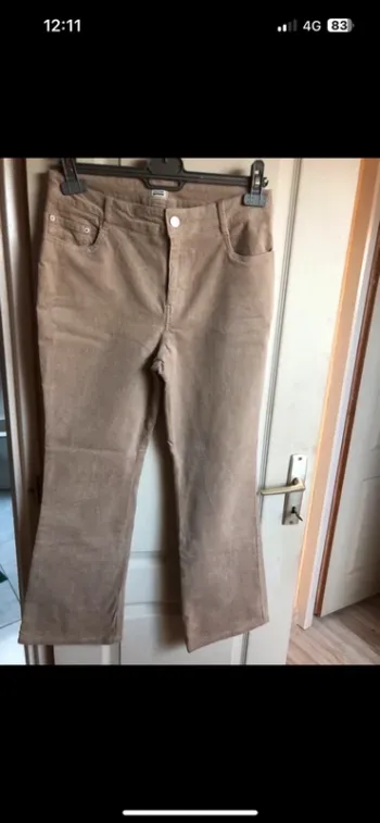 jeans velours flare pimkie beige marron