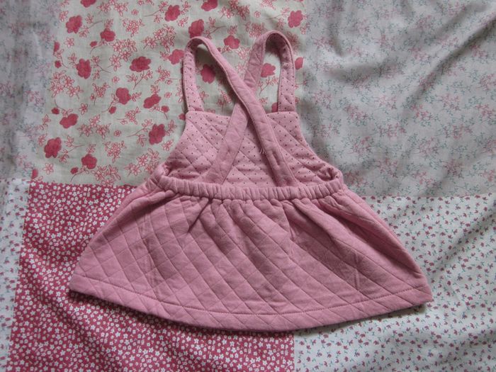 Robe molleton à bretelles rose 9 mois - photo numéro 2