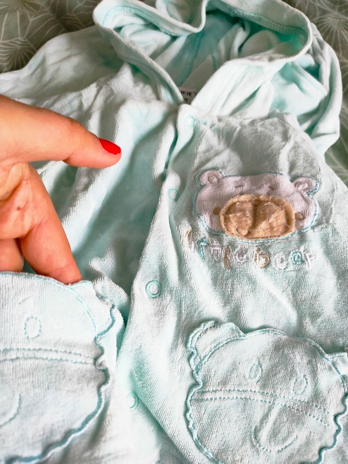Pyjama chaud 2 pièces avec pieds  12 mois  Winkie's vert pâle - photo numéro 6