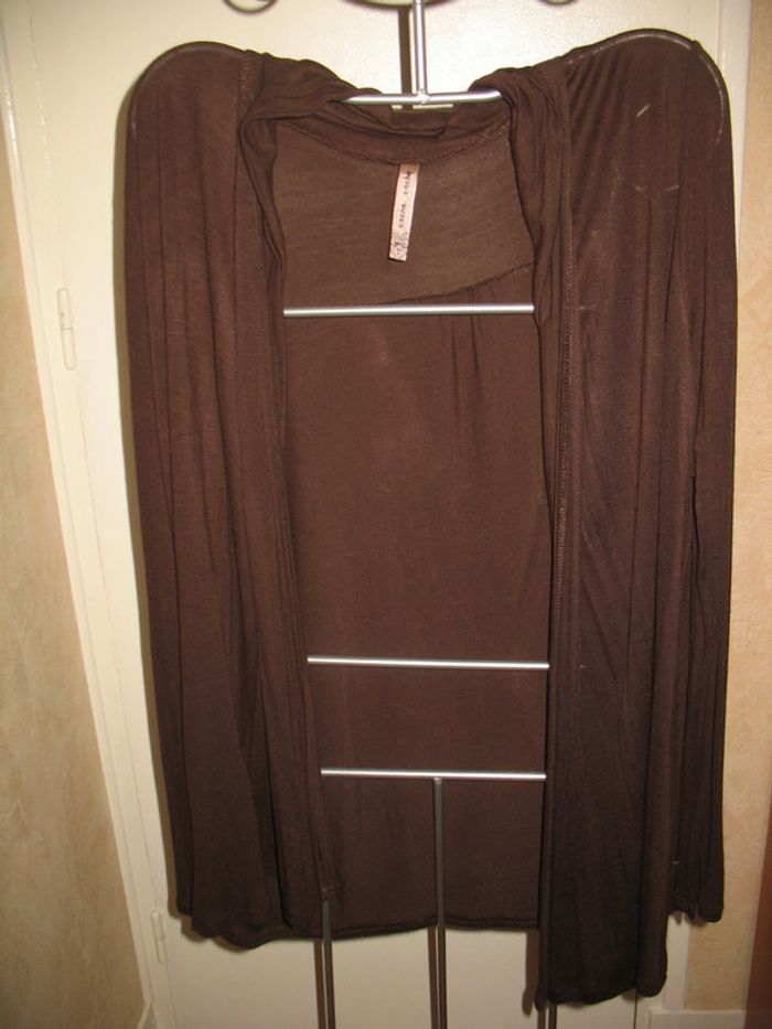 GILET FIN LONG MARRON "CACHE CACHE" - TAILLE 3 - n°03