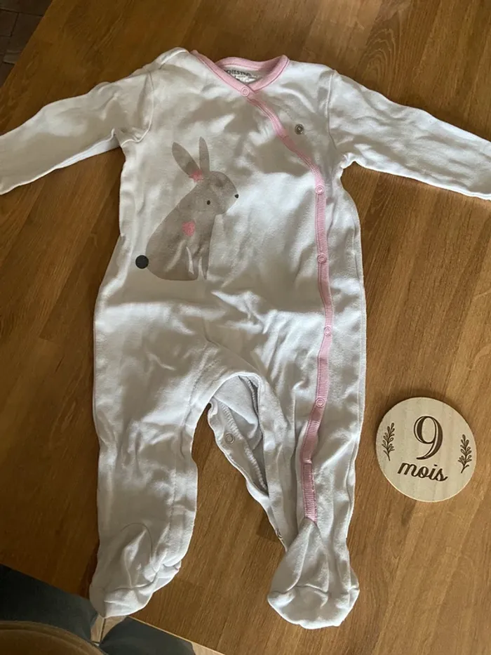 Lot pyjama manches longues ouverture devant 9 mois - photo numéro 2