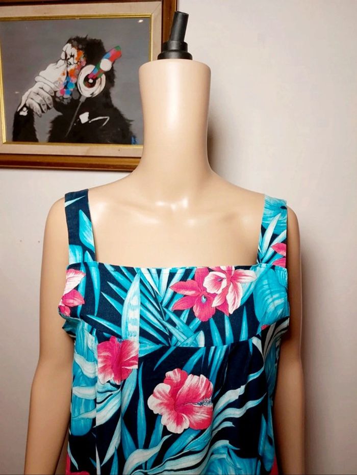 🌴 T.44 - Robe d'été à bretelles - Motif
fleurs tropicales - photo numéro 4