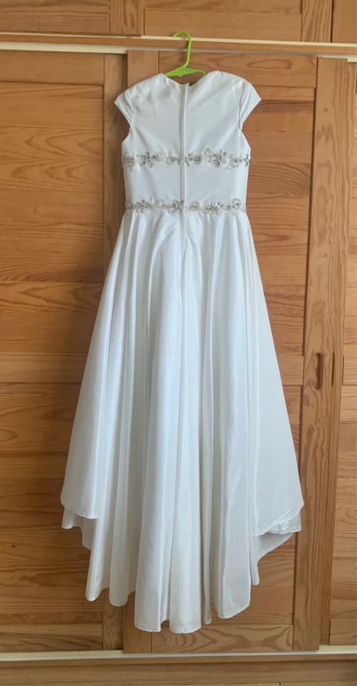 Robe de cérémonie fille 6 ans sur mesure (traîne & strass) housse incluse - photo numéro 5