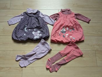Lot de 2 robes, tee-shirt et accessoires 6 mois