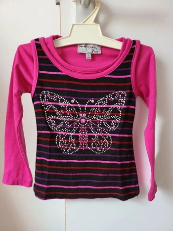 T-shirt fille manches longues amovible 2 ans bon état charlie et prune