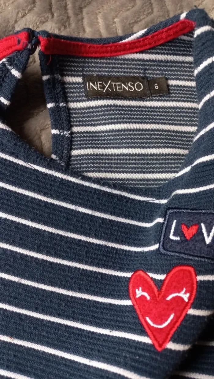 Robe marine rayé blanc t 6 - photo numéro 3