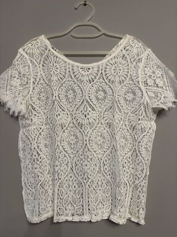T-shirt broderie blanc