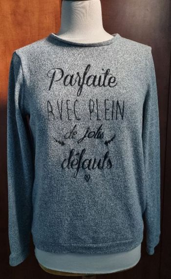 Sweat gris avec écriture humour 40-42