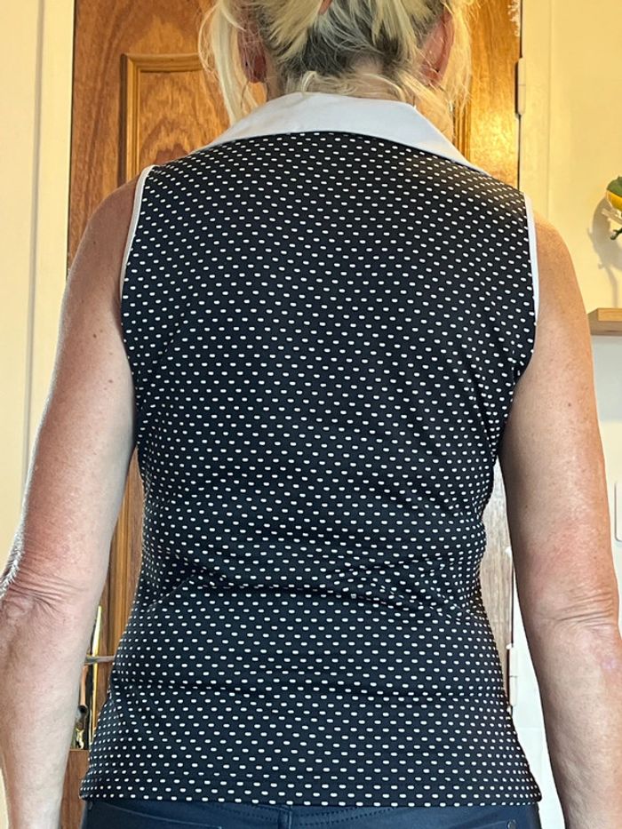 Débardeur noir avec col blanc marque 123 - photo numéro 2