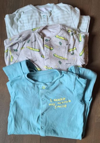 Lot de 3 pyjamas 1 pièce