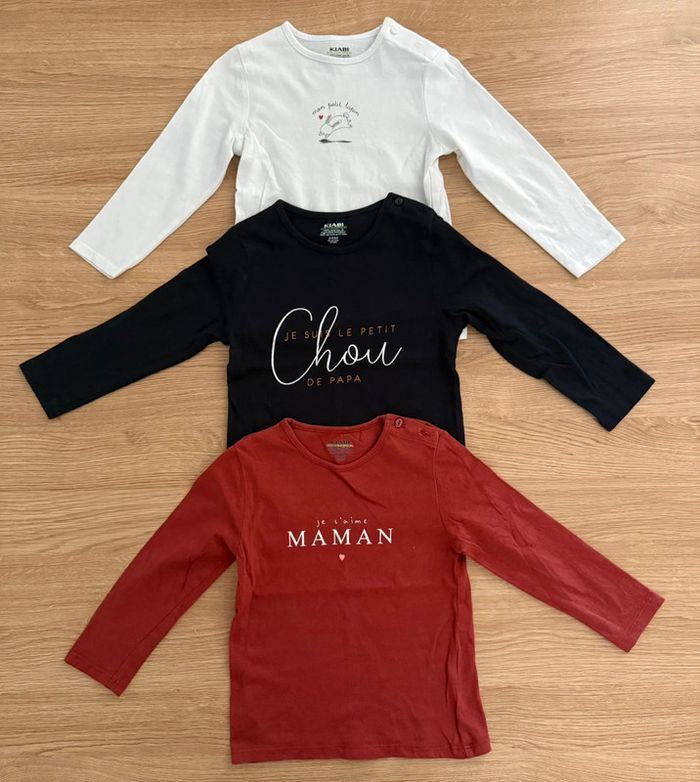 Lot 3 t-shirt ML Kiabi 24 mois