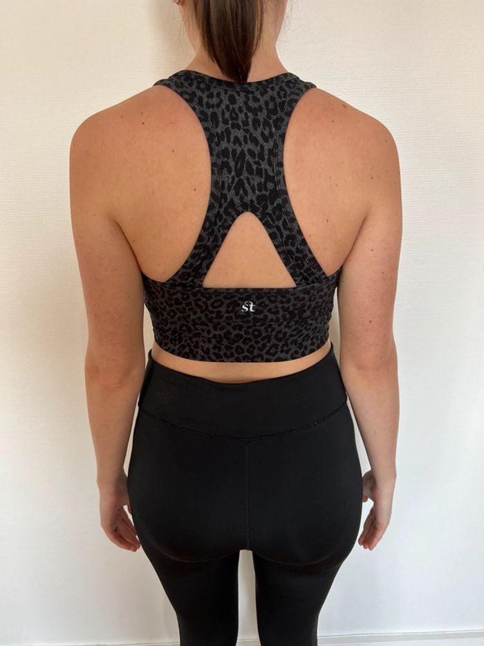 Brassière de sport léopard grise confort - photo numéro 5