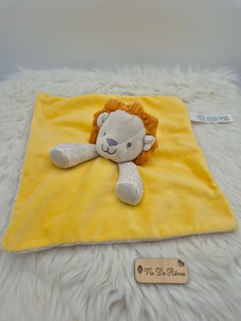 Doudou plat carré Lion Obaïbi