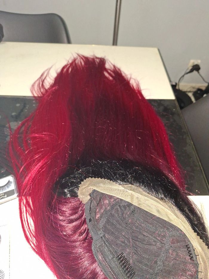 Perruque couleur vin rouge 73cm - photo numéro 7