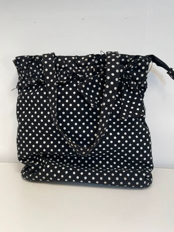Sac à main fille noir à pois blanc