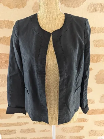 Veste lin noir