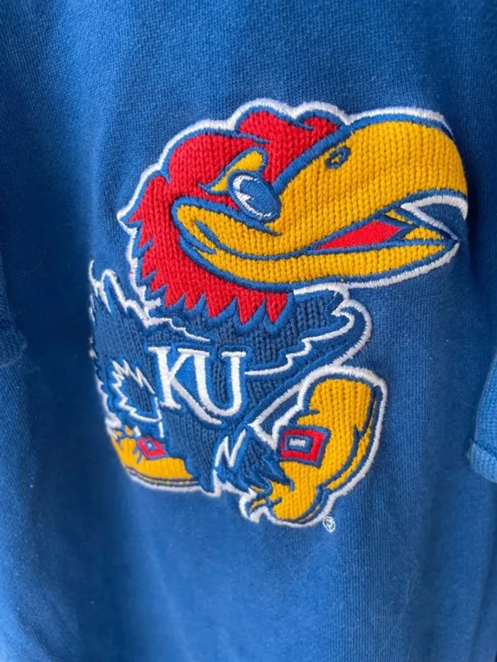 Rare Majestic vintage hoodie varsity US Sport Kansas University Men’s XL - photo numéro 3