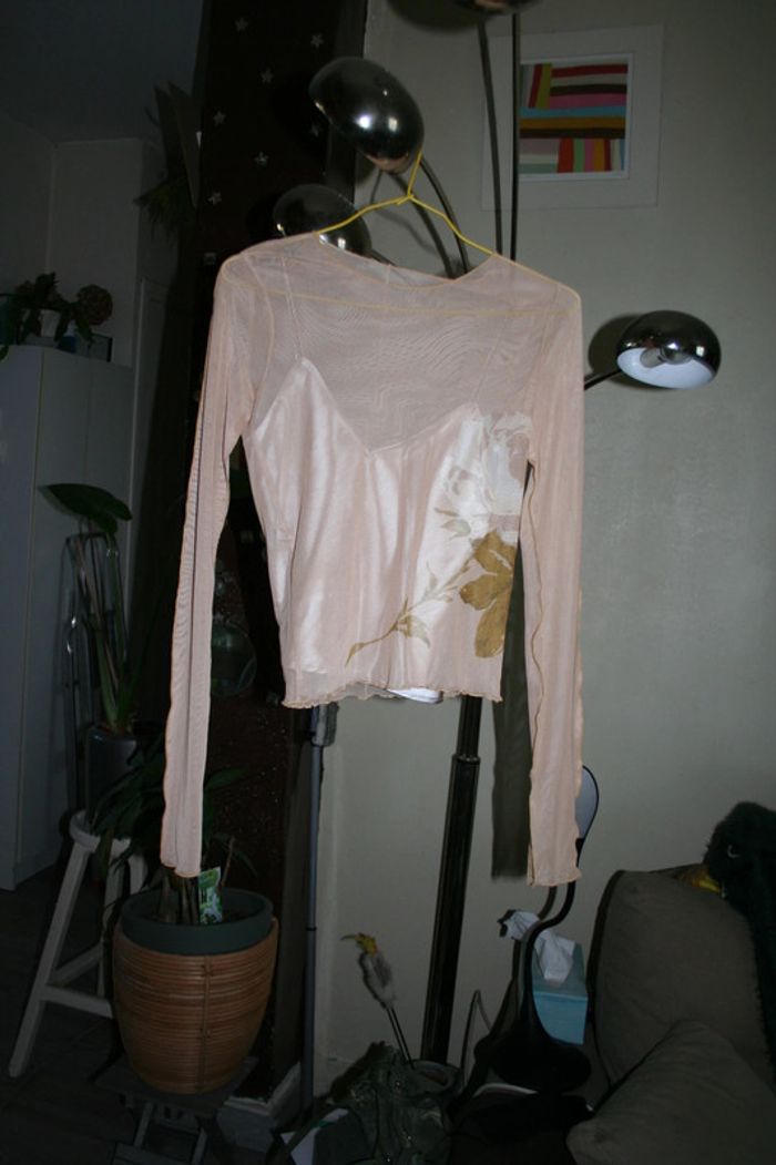 🌸Top en tulle imprimé Taille 34 " Zara" Collection 2023 🌸