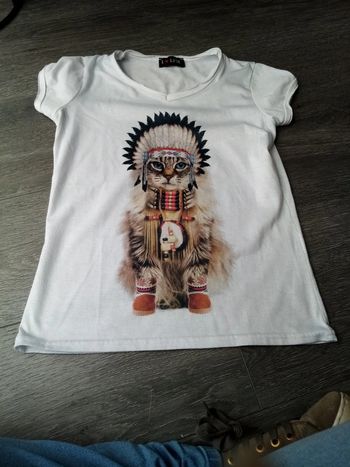 T shirt manche courte chat 12A