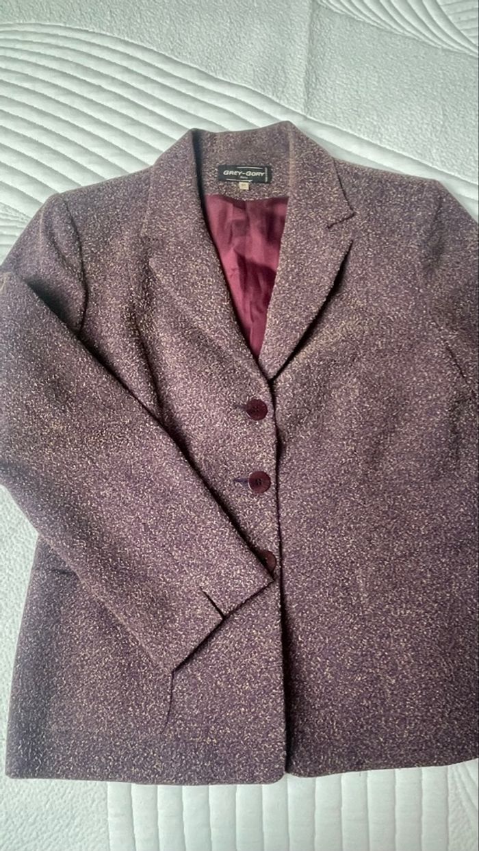 Veste courte violette mouchetée beige - photo numéro 5