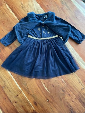 Robe de fêtes et son gilet fillette 24 mois