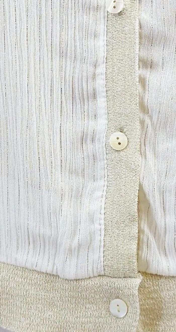 Haut boutonné rayé doré - photo numéro 2