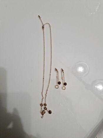 Parure Fossil neuve : collier et boucles d'oreilles