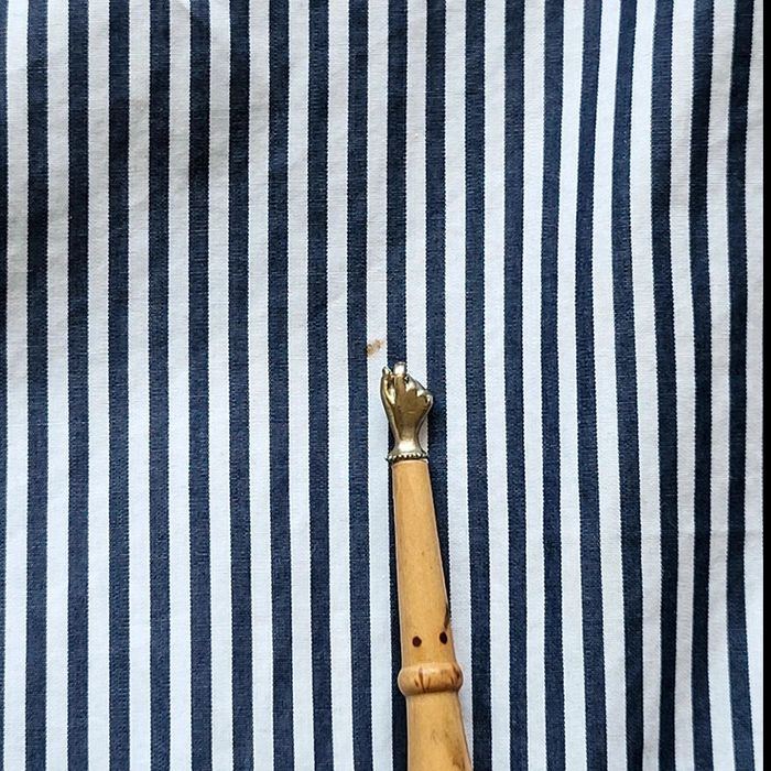 Chemise Balmain à rayures bleu marine – Taille 5/44 L – manches longues – logo brodé - photo numéro 8