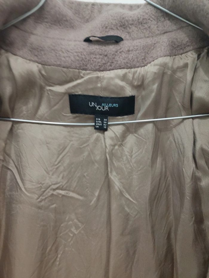 Manteau long femme beige un jour ailleurs t38 - photo numéro 3