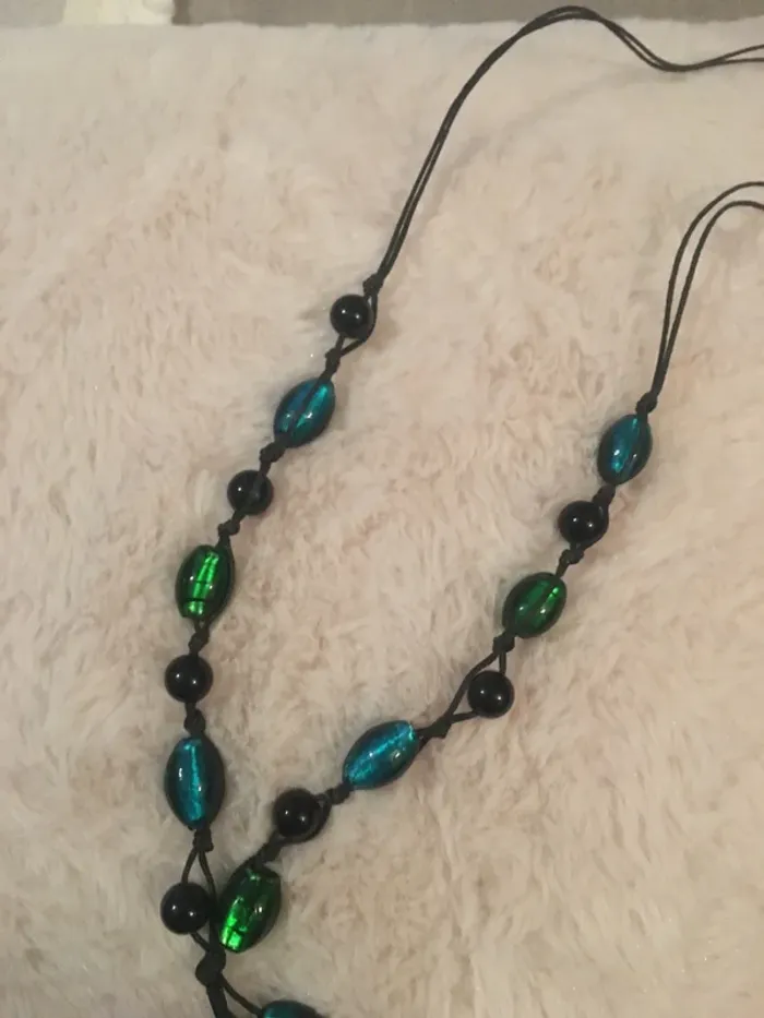 Collier vintage verre coloré - photo numéro 4