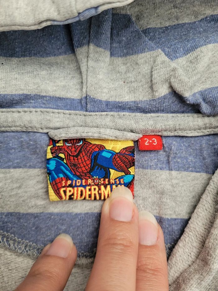 Gilet sweat zippé 2/3ans spiderman - photo numéro 2