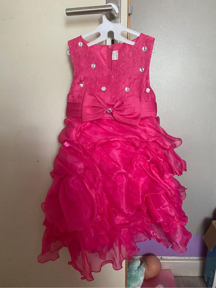 Robe de cérémonie rose froufrous