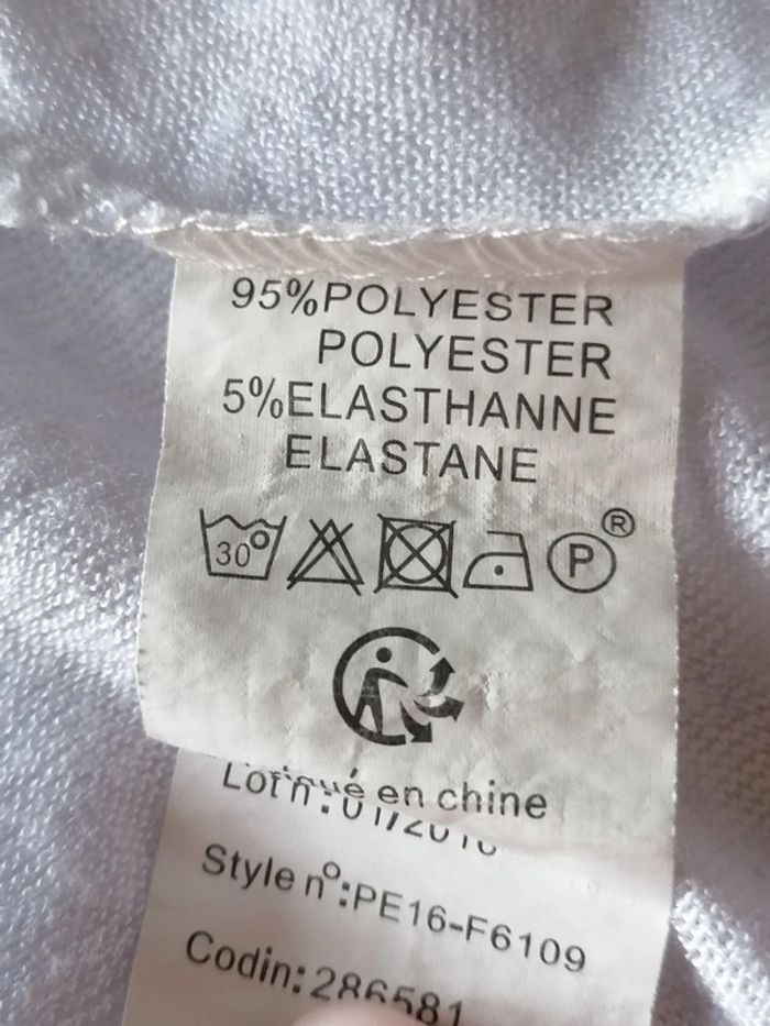 Tee-shirt assymétrique blanc transparent M - photo numéro 5