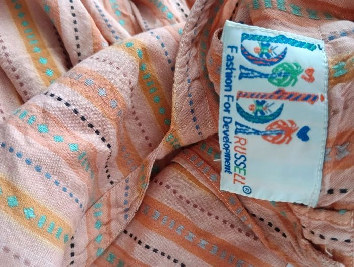 Robe vintage en coton couleur pêche - photo numéro 15