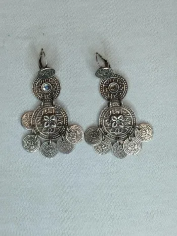 Boucle d'oreille - Gas - 5 cm fermoir boucle - Monnaie pièces médailles BO12